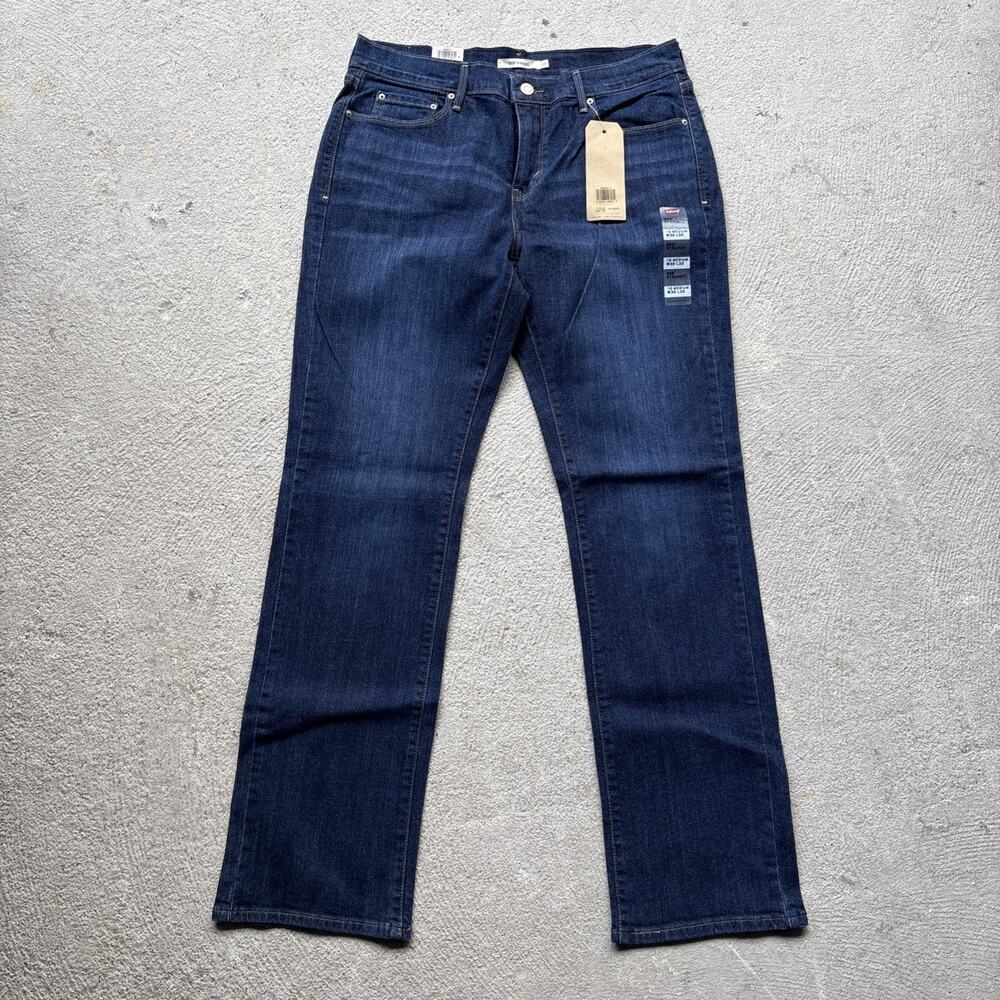 New Levi's 505 Women’s Denim Jeans Straight 10 M 30x32 Dark Wash Whiskers
